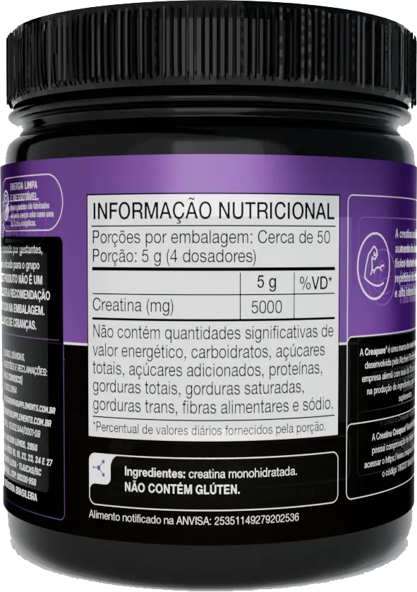 Creatina Creapure 250g - Verso